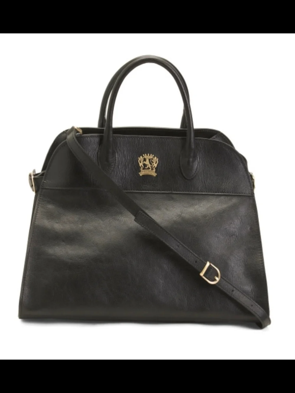 Pratesi Firenze Black Leather Handbag. Made i  Italy.